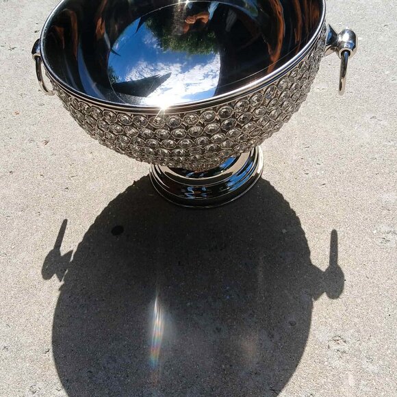 Cynthia Rowley Glass Rhinestone Crystallized Bling Champagne Ice Bucket - Picture 10 of 12